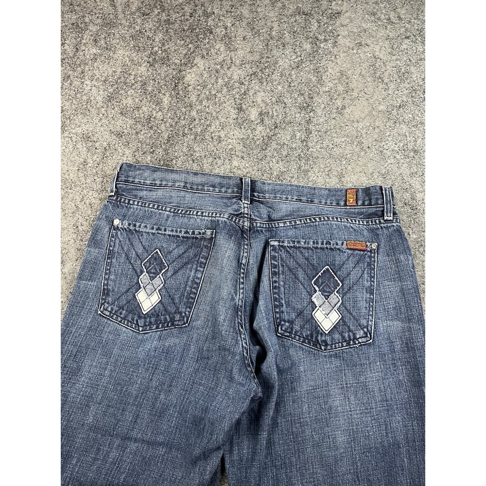 Vtg 7 for All Mankind Relaxed Fit Jeans Mens 36x30 Pocket Wide Leg Button Fly